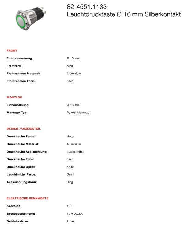 Drucktaster beleuchtet inkl. Piktogramm Innenraumbeleuchtung – Bild 3