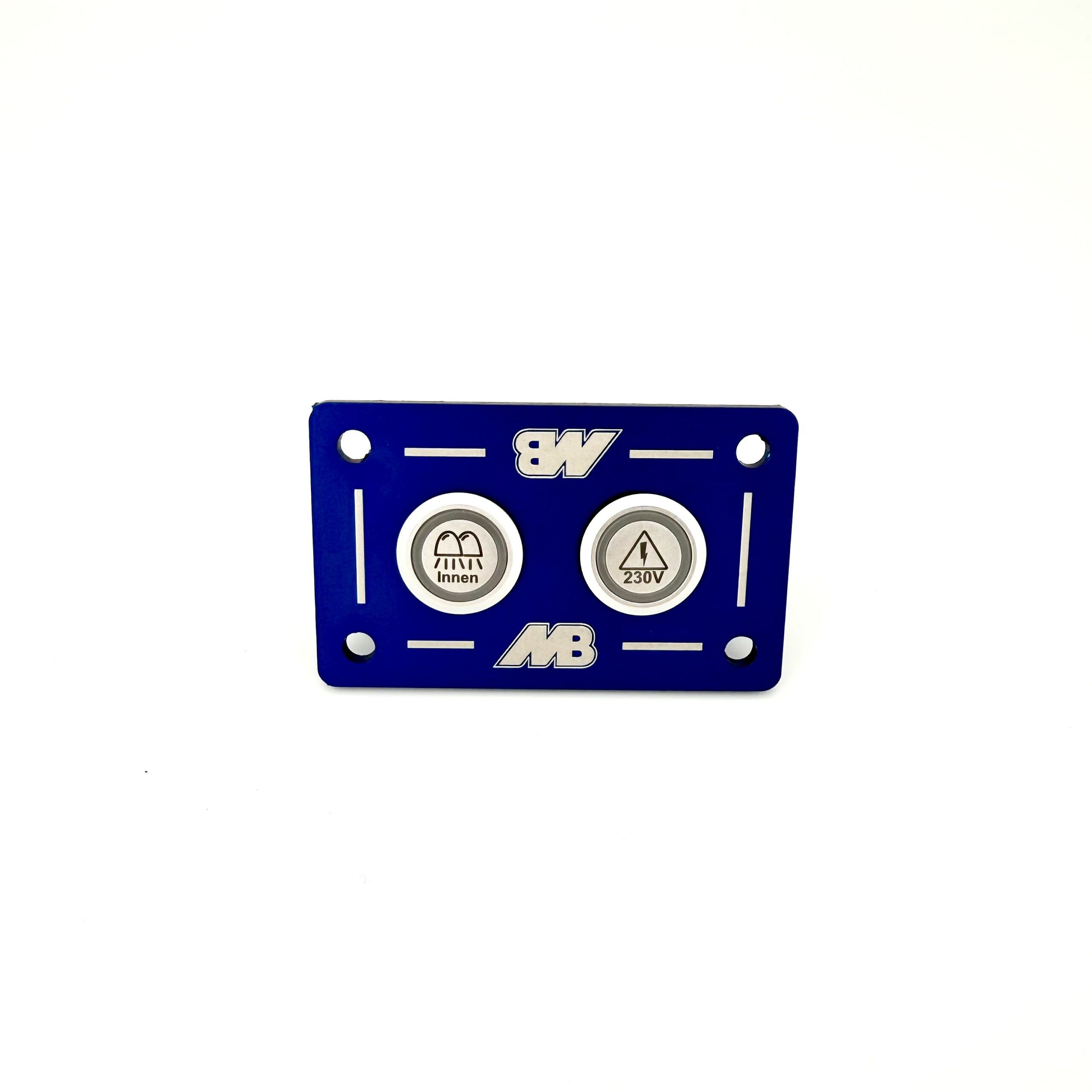 Bedienpanel f. Drucktaster, 2-fach, blau eloxiert, gelasert 2 Bedienpanel f. Drucktaster, 2-fach, blau eloxiert, gelasert – Bild 2