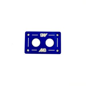 Bedienpanel f. Drucktaster, 2-fach, blau eloxiert, gelasert
