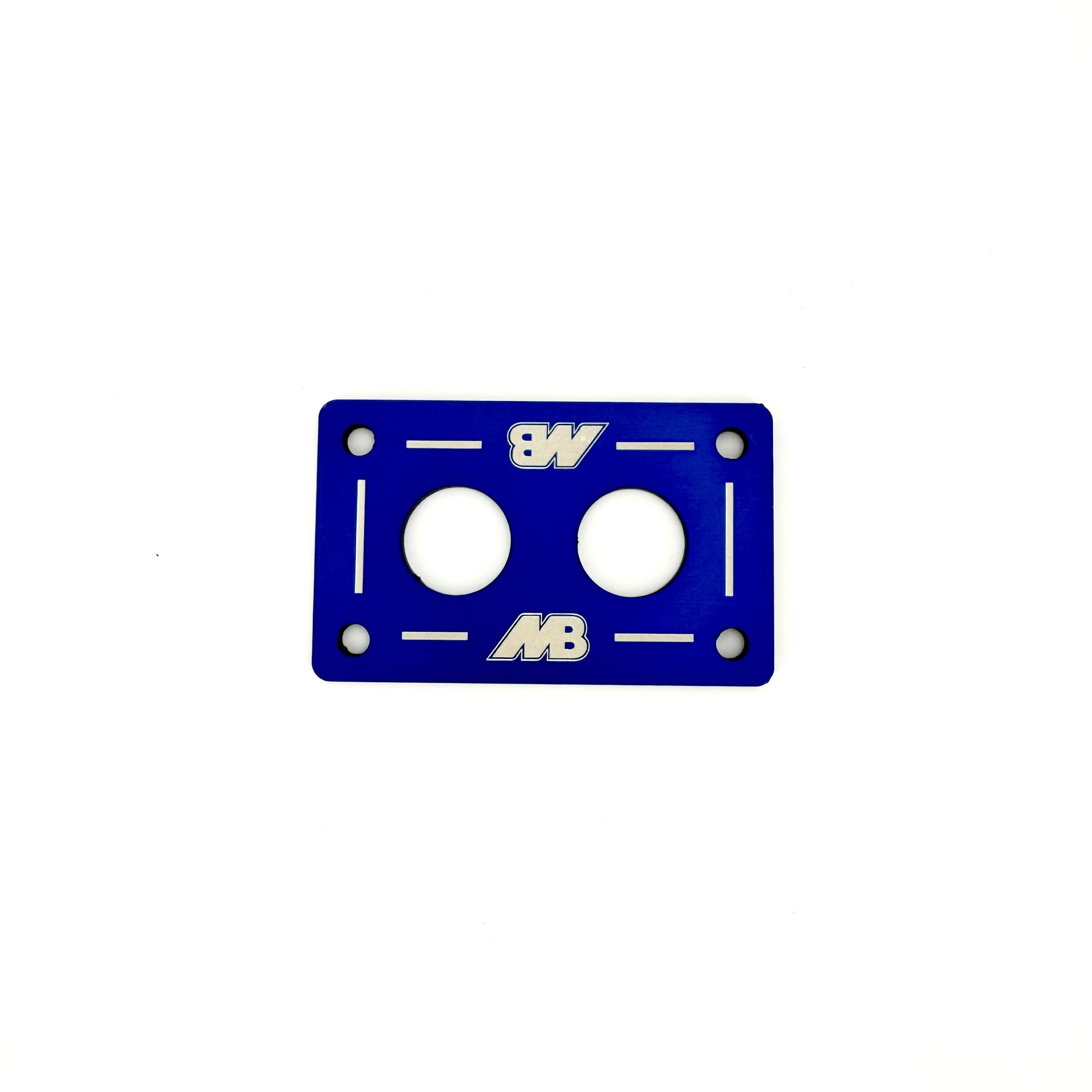 Bedienpanel f. Drucktaster, 2-fach, blau eloxiert, gelasert 1 Bedienpanel f. Drucktaster, 2-fach, blau eloxiert, gelasert