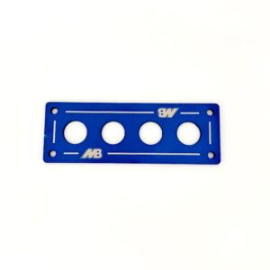 Bedienpanel f. Drucktaster, 4-fach, blau eloxiert, gelasert