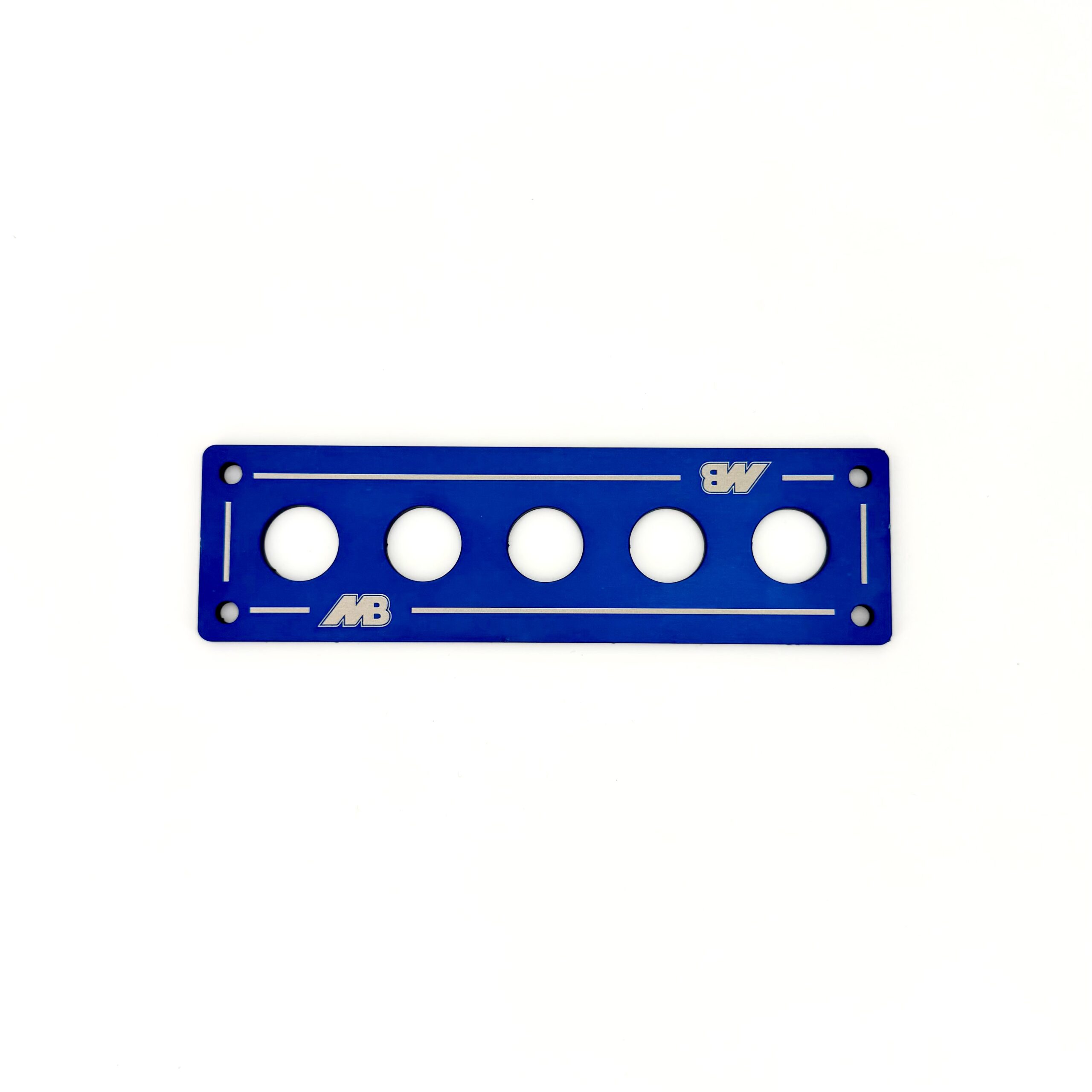 Bedienpanel f. Drucktaster, 5-fach, blau eloxiert, gelasert – Bild 2